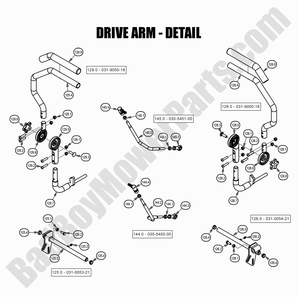 2542 - Bad Boy Mower Parts Lookup > 2021 > Maverick > Drive Arm - Detail